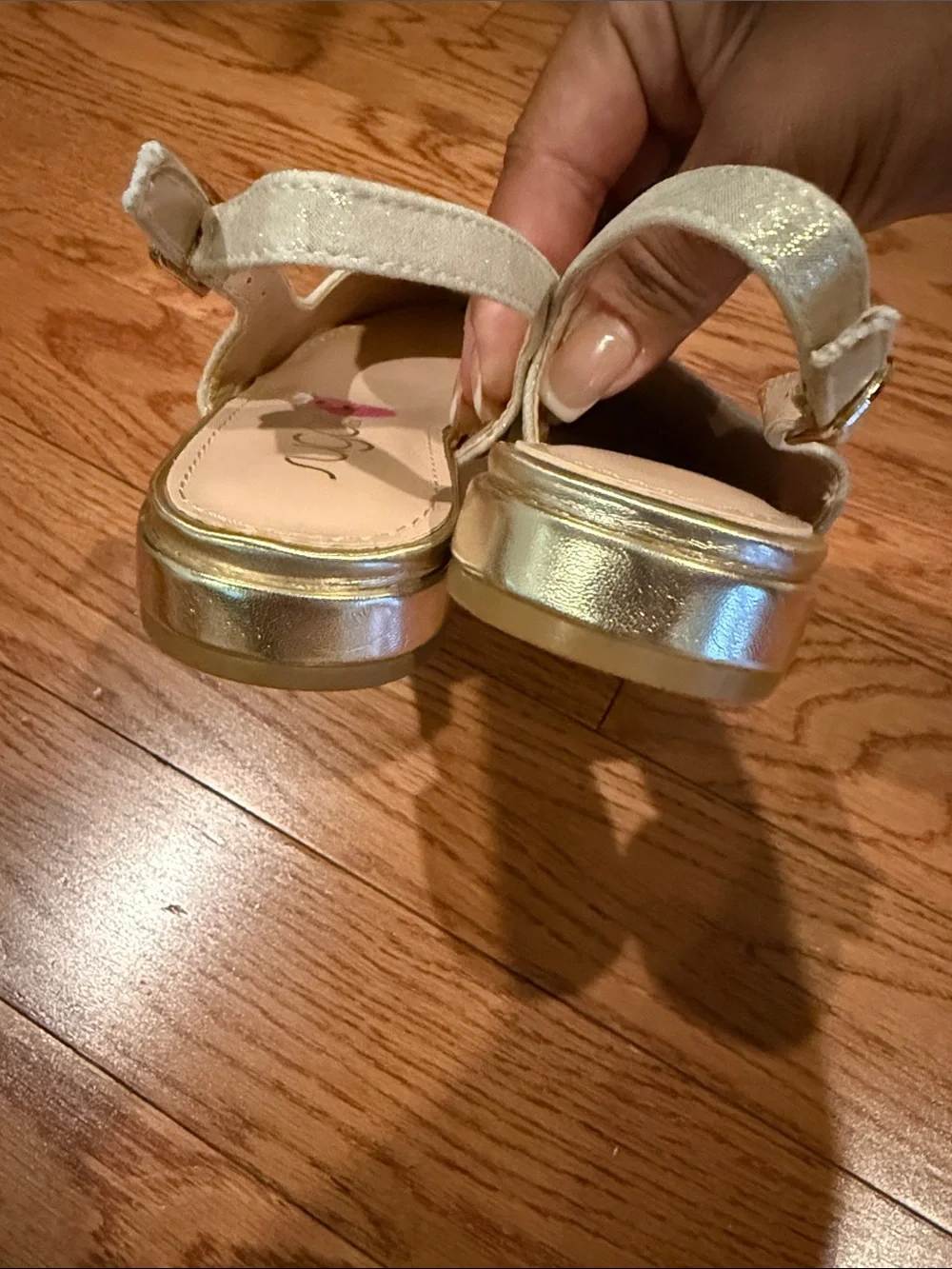 Sugar Girls Gold Glitter Slingback Ballet Flats